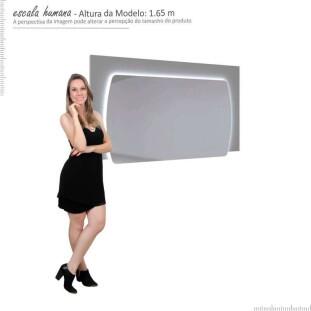 Espelho Para Aparador Sala Estar Sublime 138 Com LED Gelius Cinza