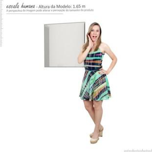 Espelho Para Banheiro Bisotê 60X62 Madeira Cozimax Branco