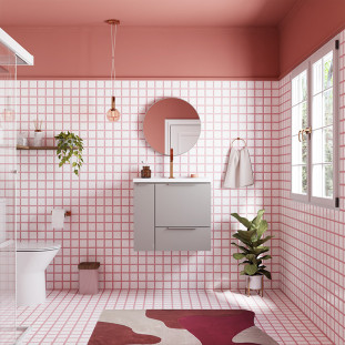 Espelho Para Banheiro Redondo Aço 50x50x4cm Luna 50 Cozimax Cinza