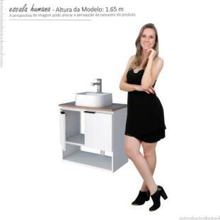 Gabinete Para Banheiro Aço Pequi 60 Com Cuba Duna Cozimax Cozimax 