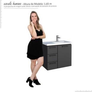 Gabinete Para Banheiro Aço Ameixa 60 Cozimax Preto