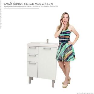 Gabinete Para Banheiro Aço Cereja 60 Cozimax Branco