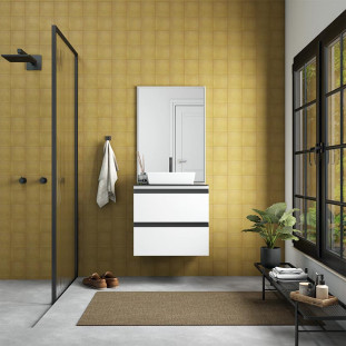 Gabinete Para Banheiro Aço Com Cuba Cubo Branca 60x57x44cm Gaia 60 Cozimax Branco