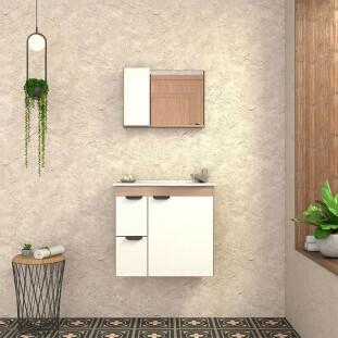 Gabinete Para Banheiro Com Pia Margarida Cozimax Tamarindo/Branco