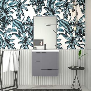 Conjunto Para Banheiro Orquídea 60 Com Espelho Bisotê 600x850 Cozimax Cinza