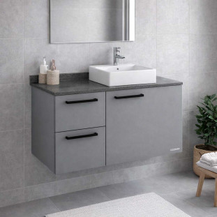 Gabinete Banheiro Para Bancada Aço 60cm Sem Lavatório Romã 60 Cozimax Cinza