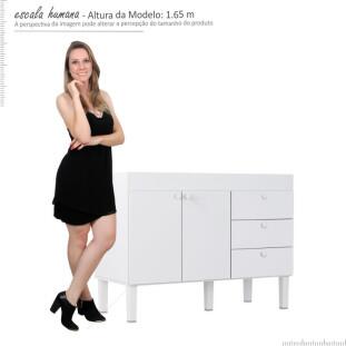 Gabinete de Pia 120 Madeira Sabiá Cozimax Branco 