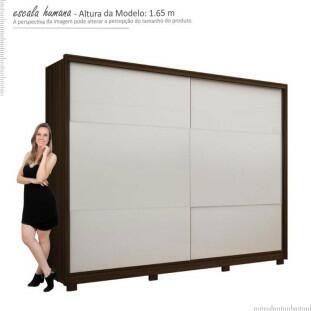 Guarda Roupa 2 Portas 100% MDF Apolo Gelius Nogueira/Off White