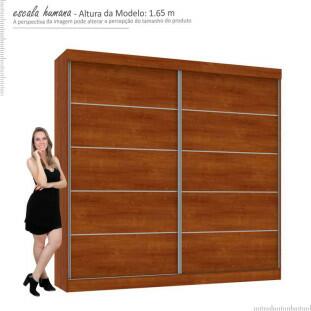 Guarda Roupa 2 Portas de Correr Camboriu Mirarack Ipê