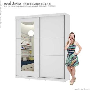Guarda Roupa Caribe Com Espelho Mirarack Branco