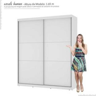 Guarda Roupa 2 Portas Correr Caribe Mirarack Branco