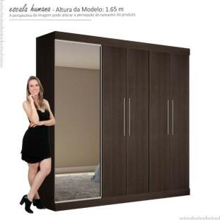 Guarda Roupa Com Sapateira Porta Espelho Magnífico Gelius Nogueira