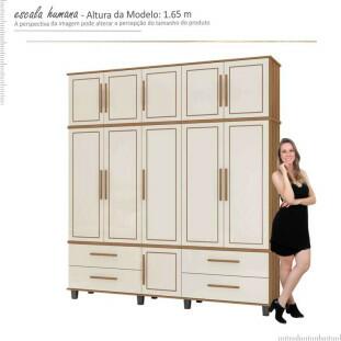 Guarda Roupa 5 Portas House Fabrimoveis Freijo/Off White
