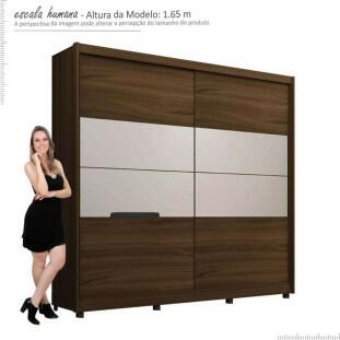 Guarda Roupa Casal 100% MDF Com Espelho Orfeu Gelius Nogueira