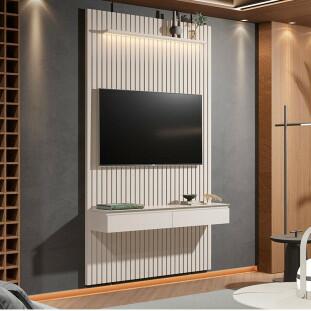 Home Suspenso Ripado Pequeno Com LED 139cm Para TV 42" Colorado EDN Off White