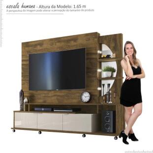 Estante Home Para TV 55 Polegadas Elegance 2.1 Lukaliam Canela/Off White