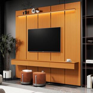 Home Suspenso 225x216cm 3 Gavetas Para TV 85¨ Estone 2.25 EDN Cedro