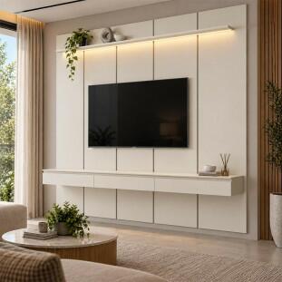 Home Suspenso 225x216cm 3 Gavetas Para TV 85¨ Estone 2.25 EDN Off White