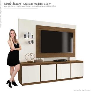 Estante Home Para TV até 55 Luz EDN Off White/Naturale