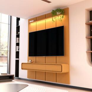 Home Suspenso 180x216cm 3 Gavetas Para TV 75¨ Milano 1.8 EDN Cedro