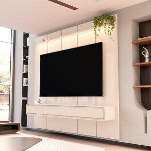 Home Suspenso 225x216cm 3 Gavetas Para TV 85¨ Milano 2.25 EDN Off White
