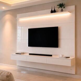 Home Painel Para TV 75¨ Com LED 180cm 3 Gavetas Norton 1.8 EDN Off White
