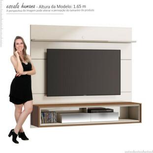 Home Suspenso Para TV 65 Polegadas Ópera 1.8 com Espelho Imcal Off White/Freijó