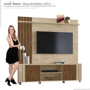 Estante Home Para TV 55 Polegadas Ravello 1.8 Lukaliam Carvalho/Canela