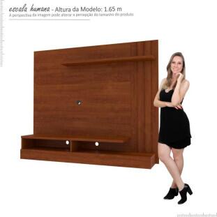 Painel Home Para TV 50 Madrid Mirarack Ipê