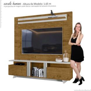Home Sala Para TV Até 60 Pol Zafira Lukaliam Canela/Off White