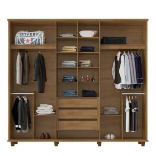 Guarda Roupa Ripado Casal 6 Portas 240cm França RV Móveis Cinamomo