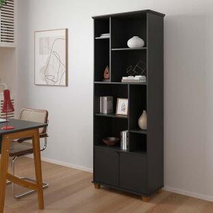 Livreiro Estante Multiuso 2 Portas 8 Nichos 71x185x35 Taurus Patrimar Preto