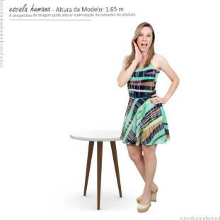 Mesa de Apoio Retrô Pés Palito 53 X 53 X 63 Legs Patrimar Branco