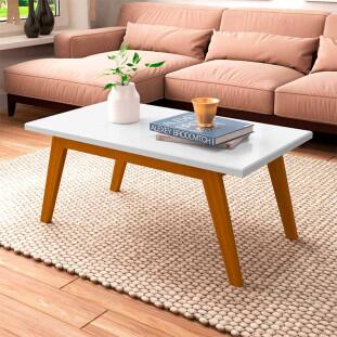 Mesa de Centro Retangular 90 x 50 x 39 Prism Patrimar Branco