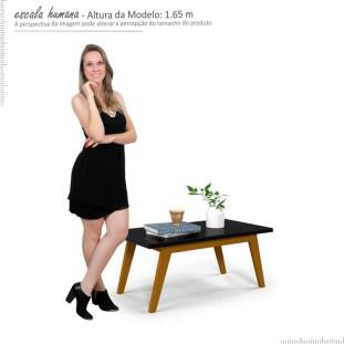 Mesa de Centro Retangular 90 x 50 x 39 Prism Patrimar Preto