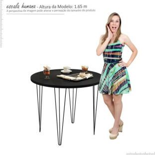 Mesa de Jantar Redonda 90 Pés de Ferro 8080 JB Bechara Preto
