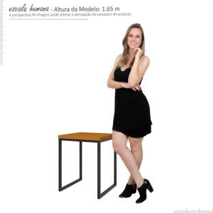 Mesa Lateral Para Sala 40x40 Iron EAX Móveis Cedro 