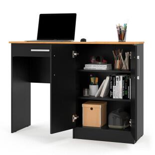 Escrivaninha Com Organizador 2 Portas 120cm Space Patrimar Preto/Cinamomo