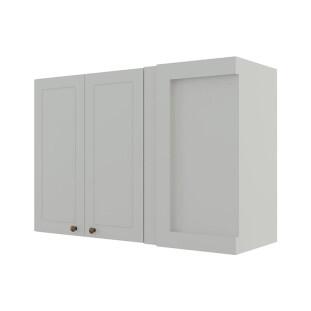 Módulo Armário Aéreo Canto Reto 68x100x34cm 100% MDF Cozinha Provence Robel Branco/Branco Matte