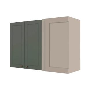 Módulo Armário Aéreo Canto Reto 68x100x34cm 100% MDF Cozinha Provence Robel Fendi/Salvia Matte