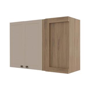 Módulo Armário Aéreo Canto Reto 68x100x34cm 100% MDF Cozinha Provence Robel Hanover/Fendi Matte