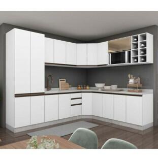 Armário Aéreo Nicho Micro-Ondas 68x60x43 Vidro Reflecta Cozinha Modulada Robel Branco