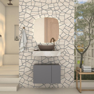 Módulo Suspenso Para Banheiro Porta e Gaveta 60x40x43cm Bliss 60 Cozimax Cinza