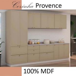 Módulo Paneleiro 172x70x56cm 2 Portas 2 Gavetas 100% MDF Cozinha Provence Robel Fendi/Fendi Matte
