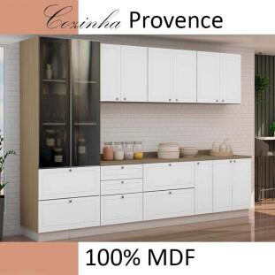 Módulo Paneleiro 172x70x56cm 2G 2P Vidro Reflecta Cozinha Provence Robel Hanover/Branco Matte