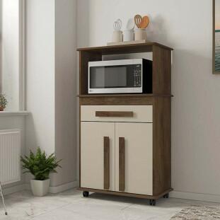 Balcão Multiuso Para Micro-ondas ou Forno 74cm Toronto RV Móveis Freijó/Off White
