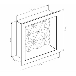 Nicho Parede Para Banheiro 30x30x10 Mármore Sintético Cozimax Preto Textura