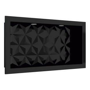 Nicho Para Banheiro Com LED 60x30 Mármore Sintético Cozimax Preto Textura