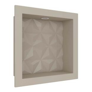 Nicho Para Banheiro 30x30 Com LED Mármore Sintético Cozimax Bege Textura
