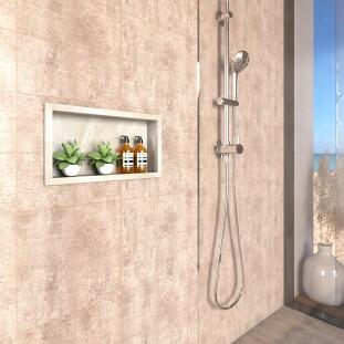 Nicho Para Banheiro 60x30x10 Porcelanato Polido Tradicional Cozimax Bege